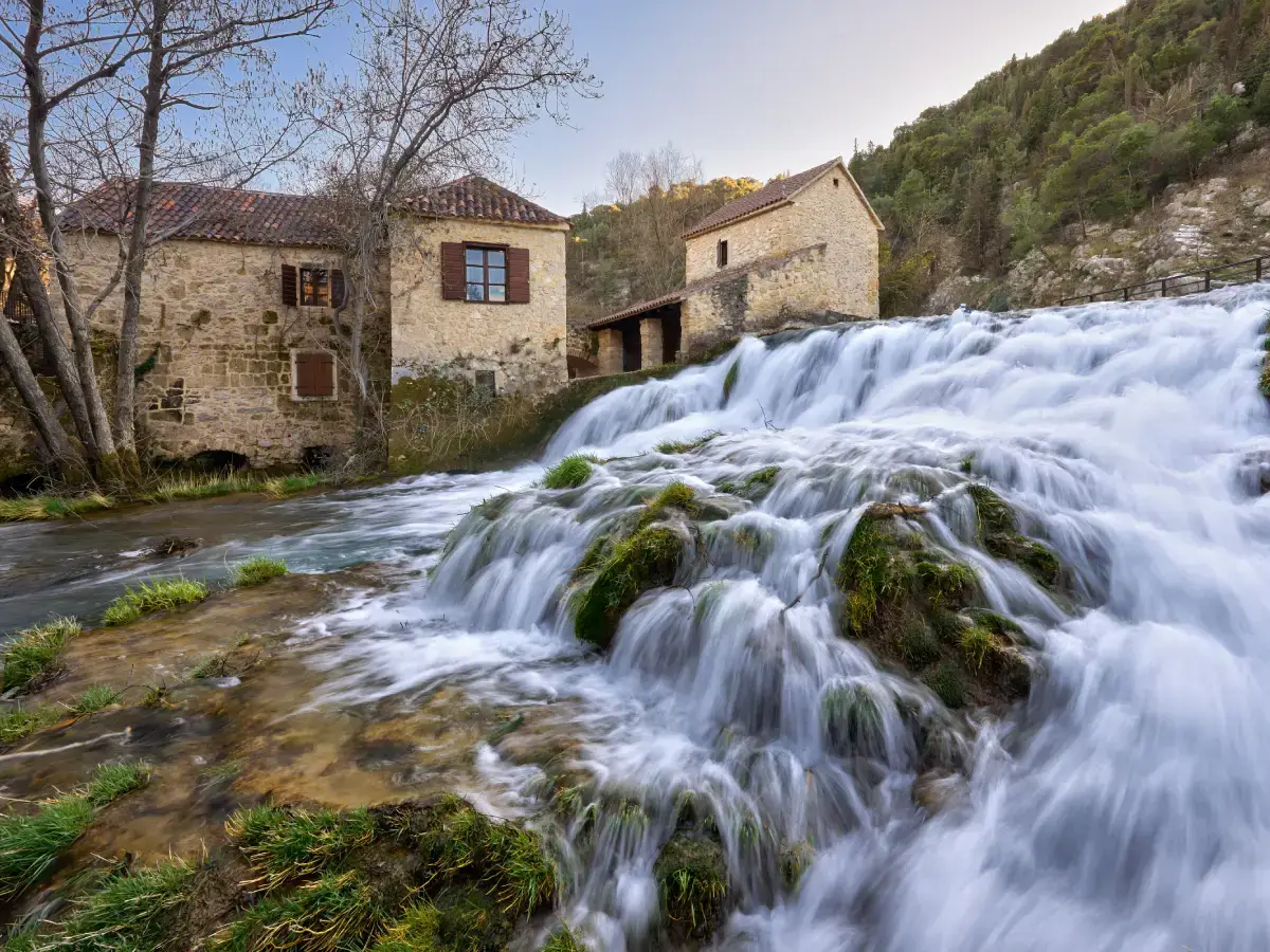 Krka waterfalls in winter